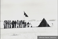 People queuing to vote at Mawson Station in Antarctica