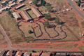 Photograph, from above, of the huges queues of people lining up to vote in the 1994 South African Elections.