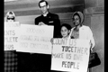 Photograph of a group of people in 1965 protesting the right to vote for indigenous Australians