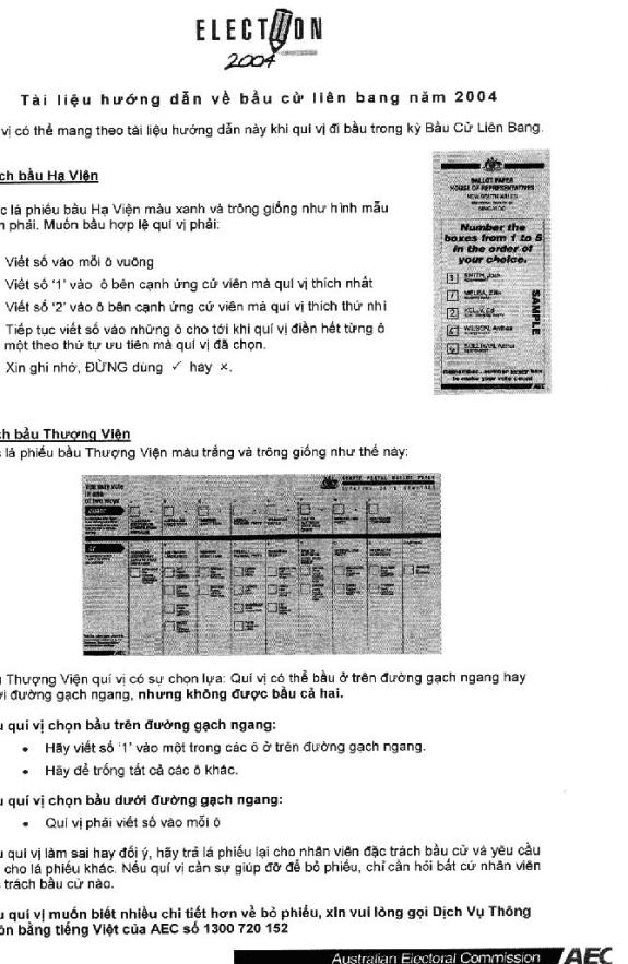 Appendix F: Text of How to Vote Information in Vietnamese