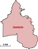 map of the division of Denison