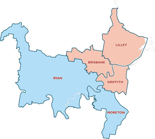 map of Brisbane urban area