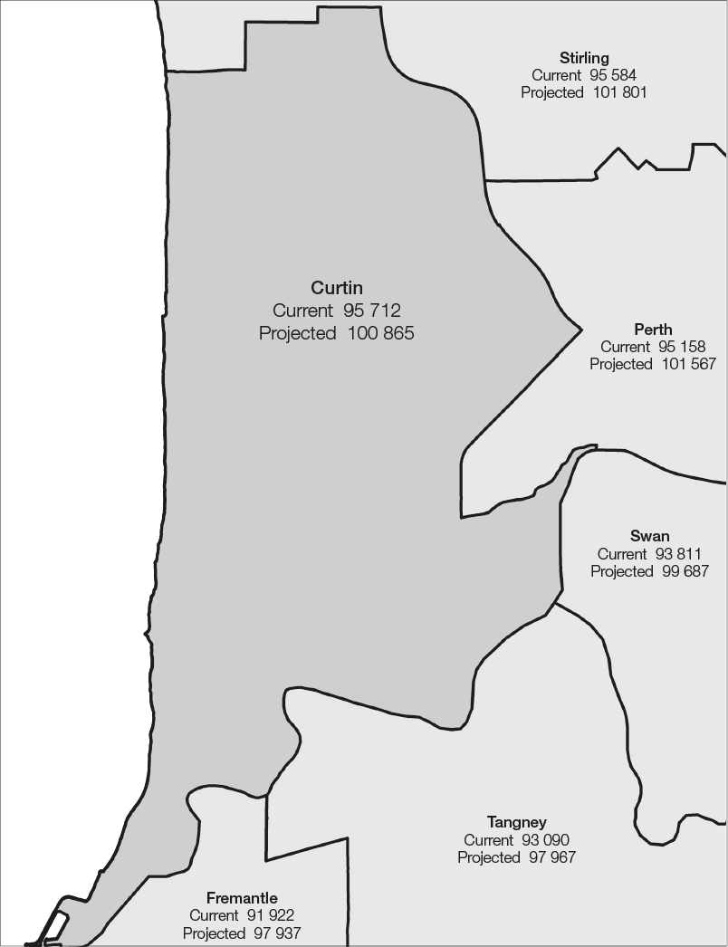 Proposed redistribution of Western Australia into electoral divisions