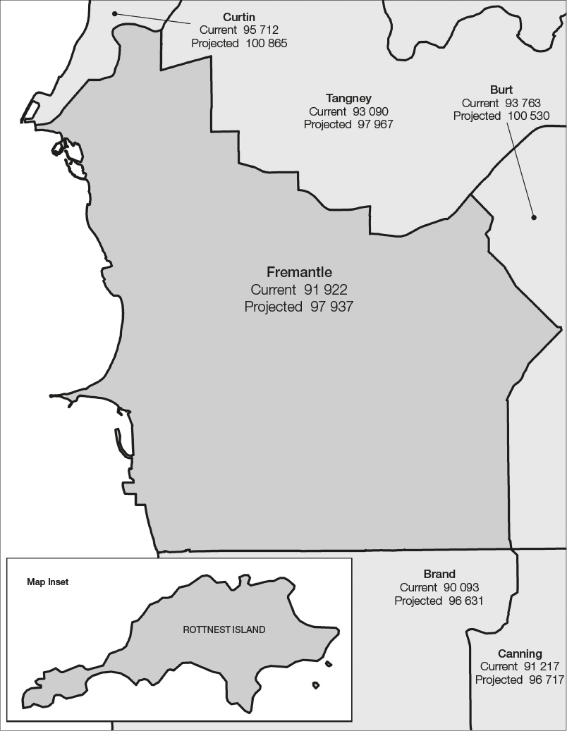 Proposed redistribution of Western Australia into electoral divisions