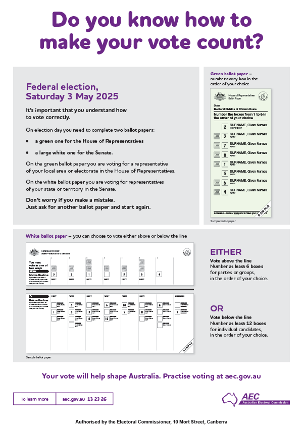 Enrol to vote flyer