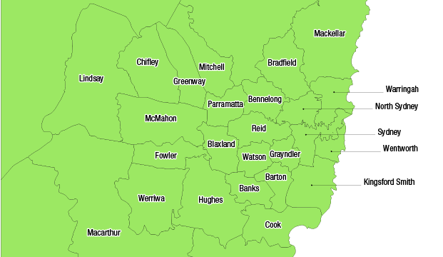 NSW current map inner metro