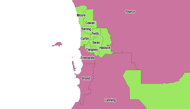 WA current map inner metro