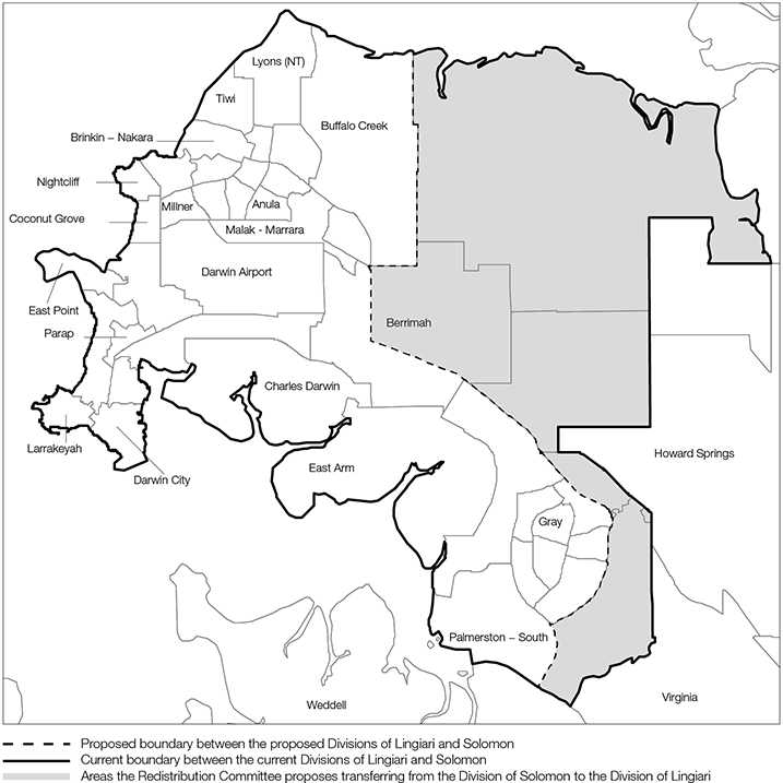 Comparison of current and proposed electoral division boundaries
